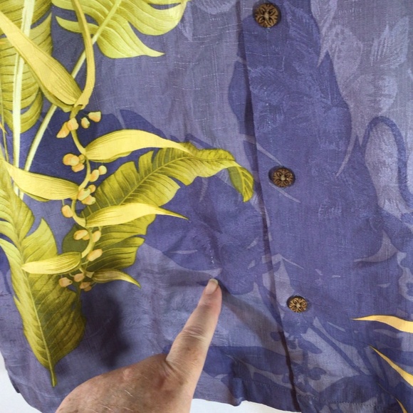 Tommy Bahama Men Hawaiian camp Shirt XL 100% silk short sleeve tropical vacation - Picture 4 of 11